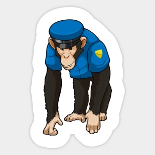 Monkey as Police officer with Uniform Sticker